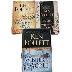 Ken Follett Books Lot, WINTER OF THE WORLD,  WORLD WITHOUT END, COLUMN OF FIRE